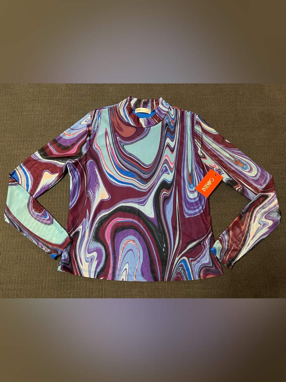 Intempo Swirl Print Long Sleeve Top New
